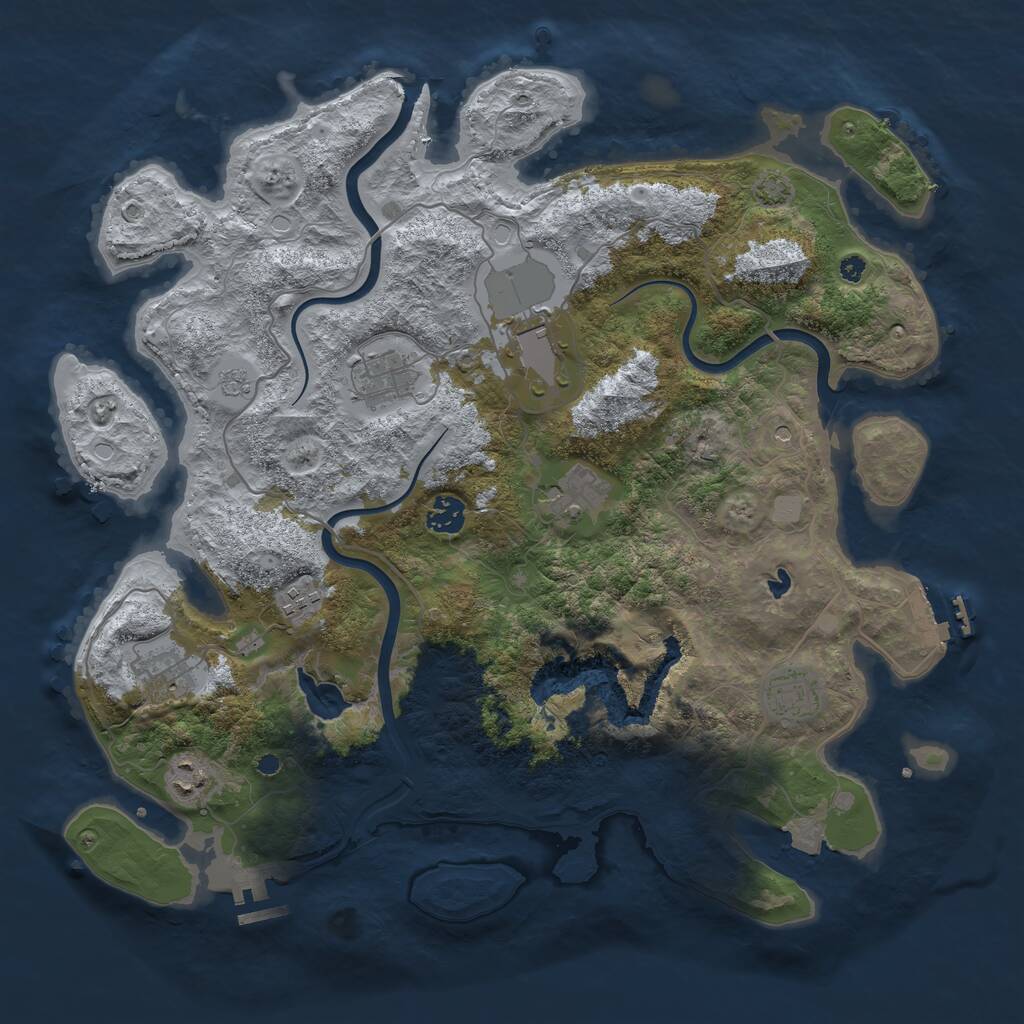 Rust Map: Procedural Map, Size: 4000, Seed: 1509279571, 14 Monuments