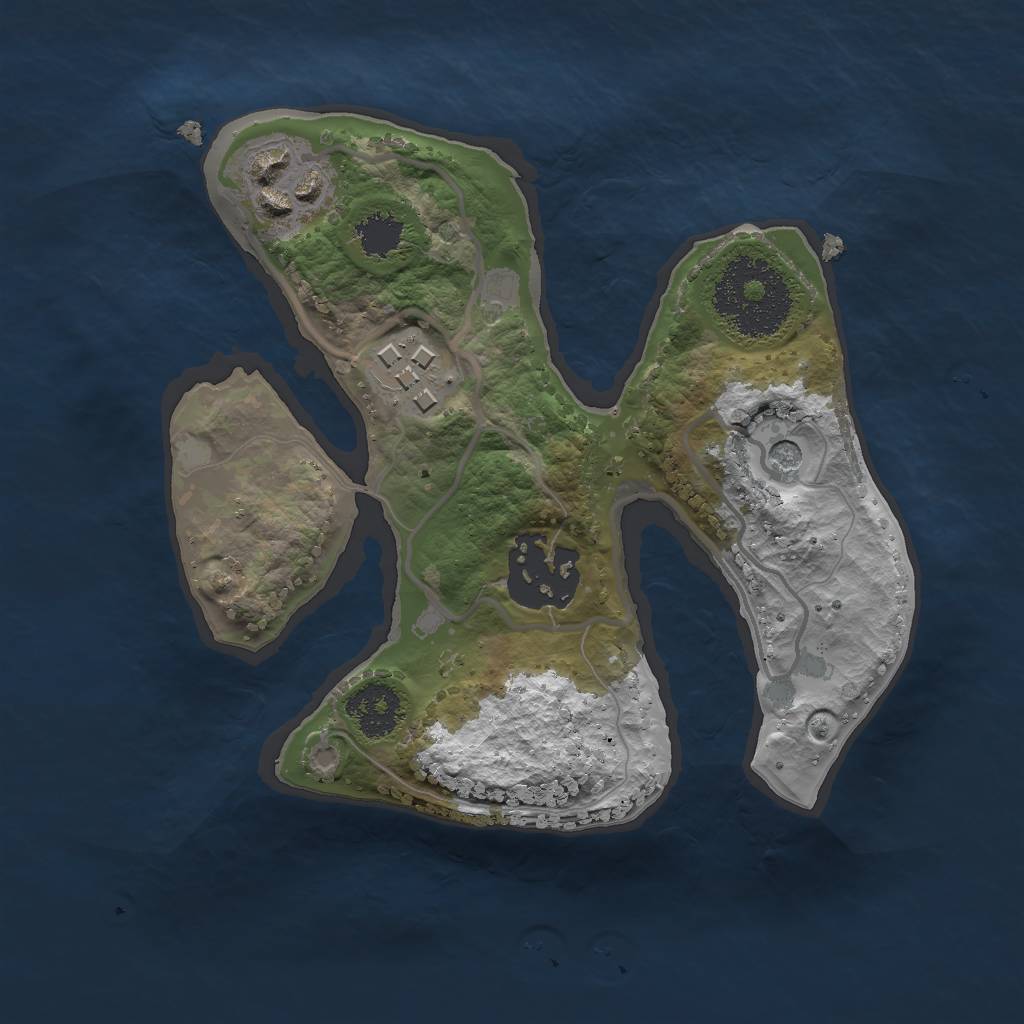 Rust Map: Procedural Map, Size: 2000, Seed: 1960537731, 6 Monuments