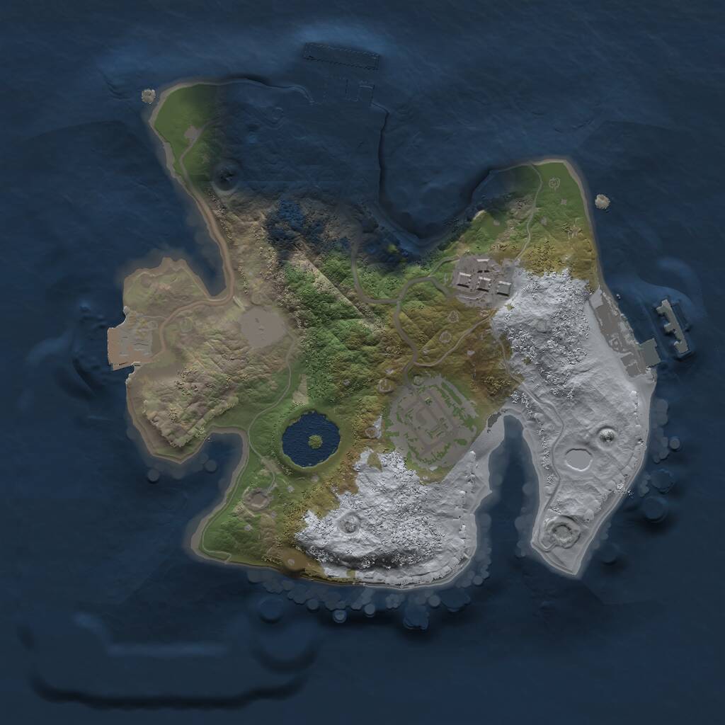 Rust Map: Procedural Map, Size: 2000, Seed: 1960537731, 5 Monuments