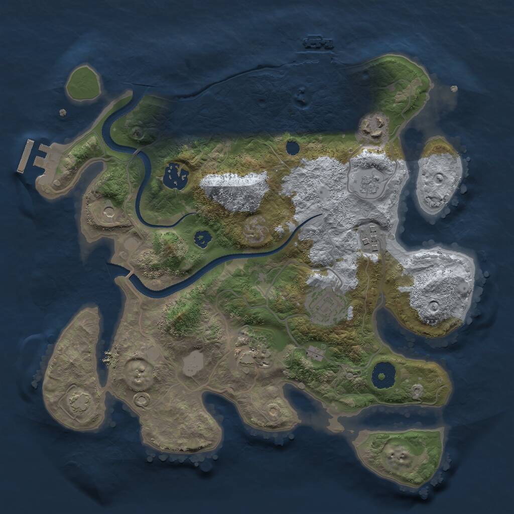 Rust Map: Procedural Map, Size: 3000, Seed: 1186870631, 11 Monuments