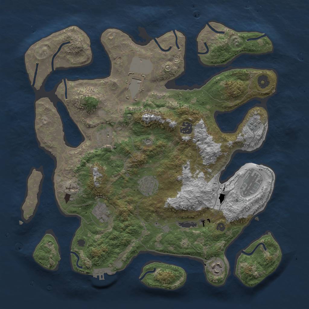 Rust Map: Procedural Map, Size: 3700, Seed: 29062021, 12 Monuments