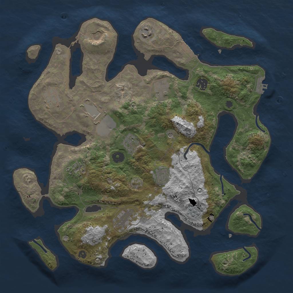 Rust Map: Procedural Map, Size: 3750, Seed: 920115784, 16 Monuments