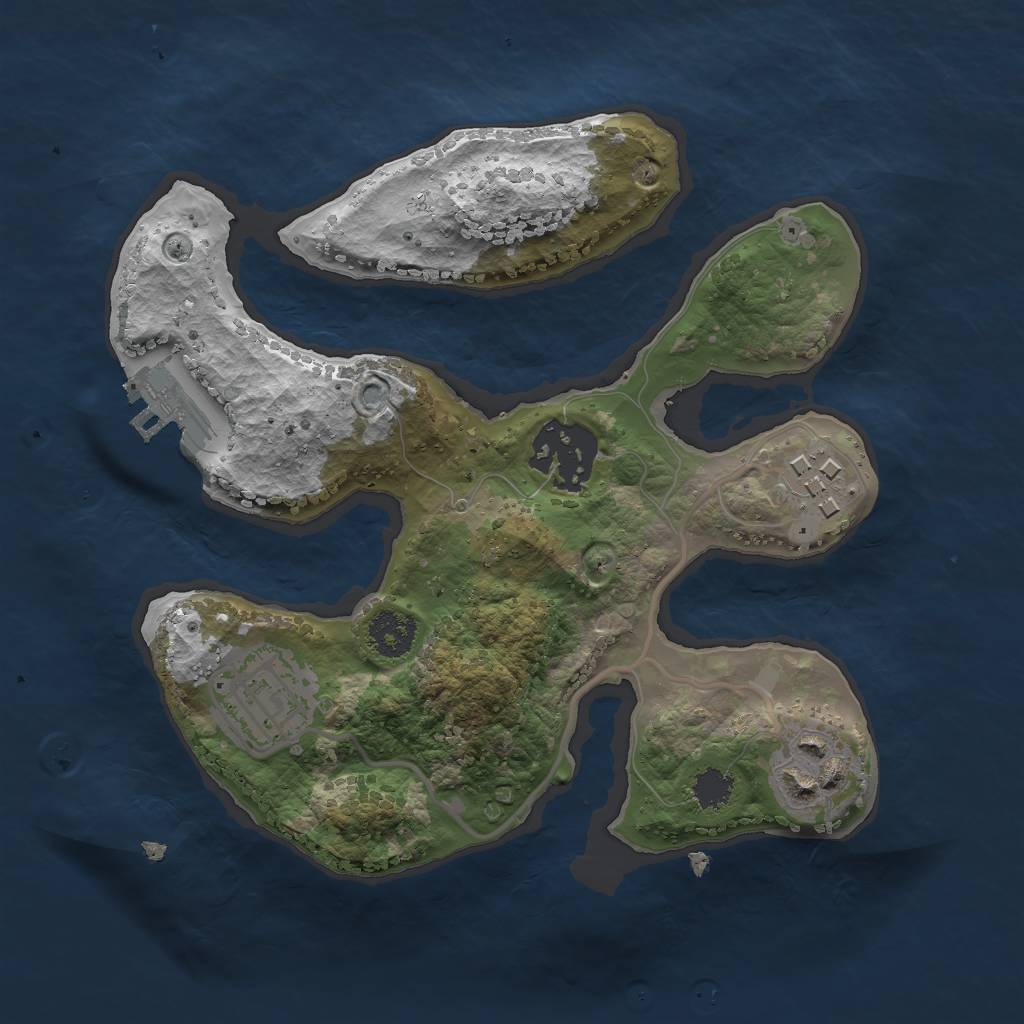 Rust Map: Procedural Map, Size: 2250, Seed: 17, 7 Monuments