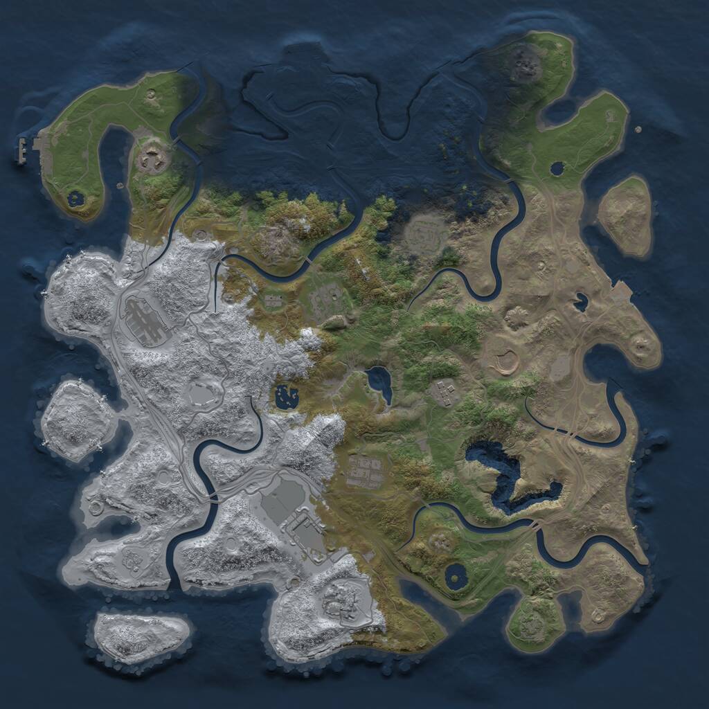Rust Map: Procedural Map, Size: 4250, Seed: 780126, 16 Monuments