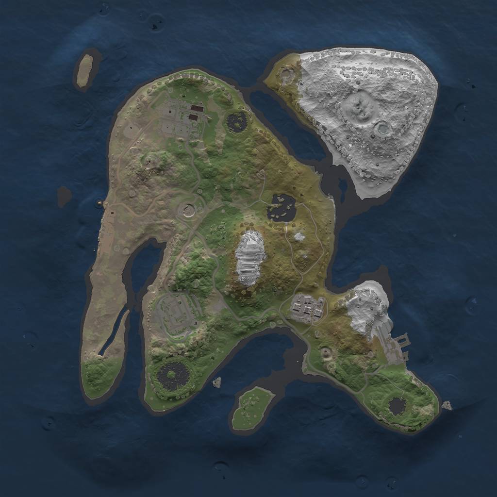 Rust Map: Procedural Map, Size: 2500, Seed: 192049018, 9 Monuments