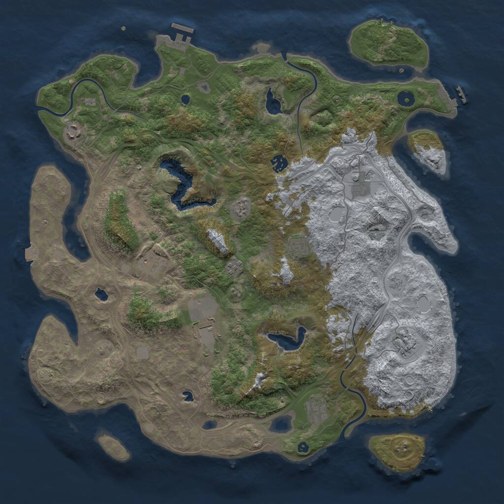 Rust Map: Procedural Map, Size: 4500, Seed: 17000, 15 Monuments