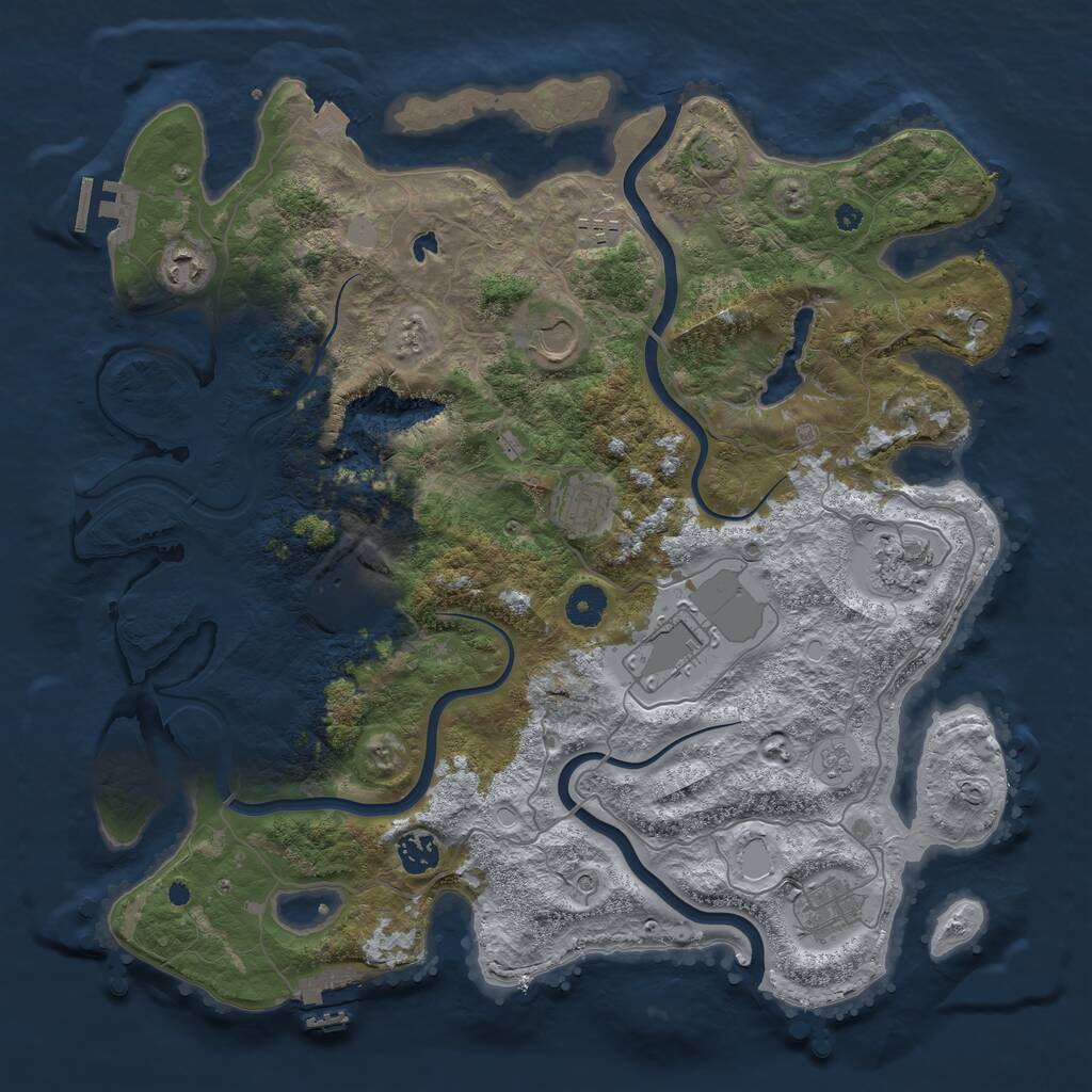 Rust Map: Procedural Map, Size: 4000, Seed: 511274196, 15 Monuments