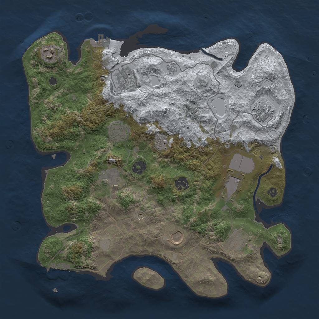 Rust Map: Procedural Map, Size: 3500, Seed: 242978, 19 Monuments