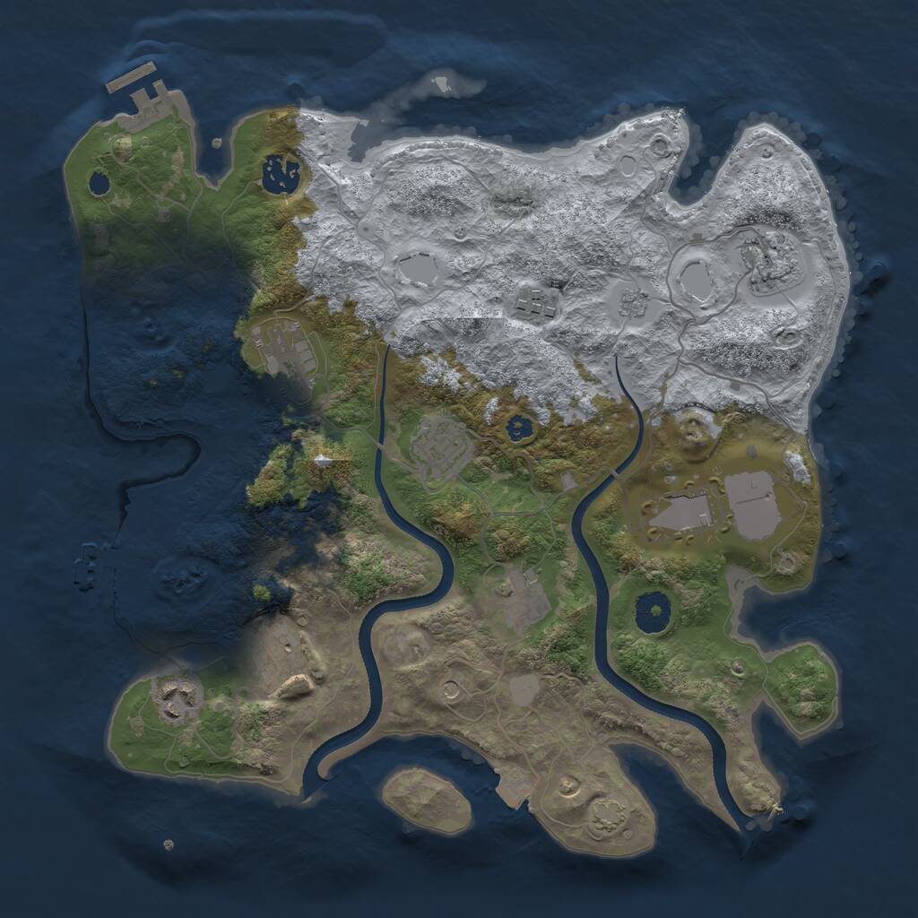 Rust Map: Procedural Map, Size: 3500, Seed: 242978, 15 Monuments