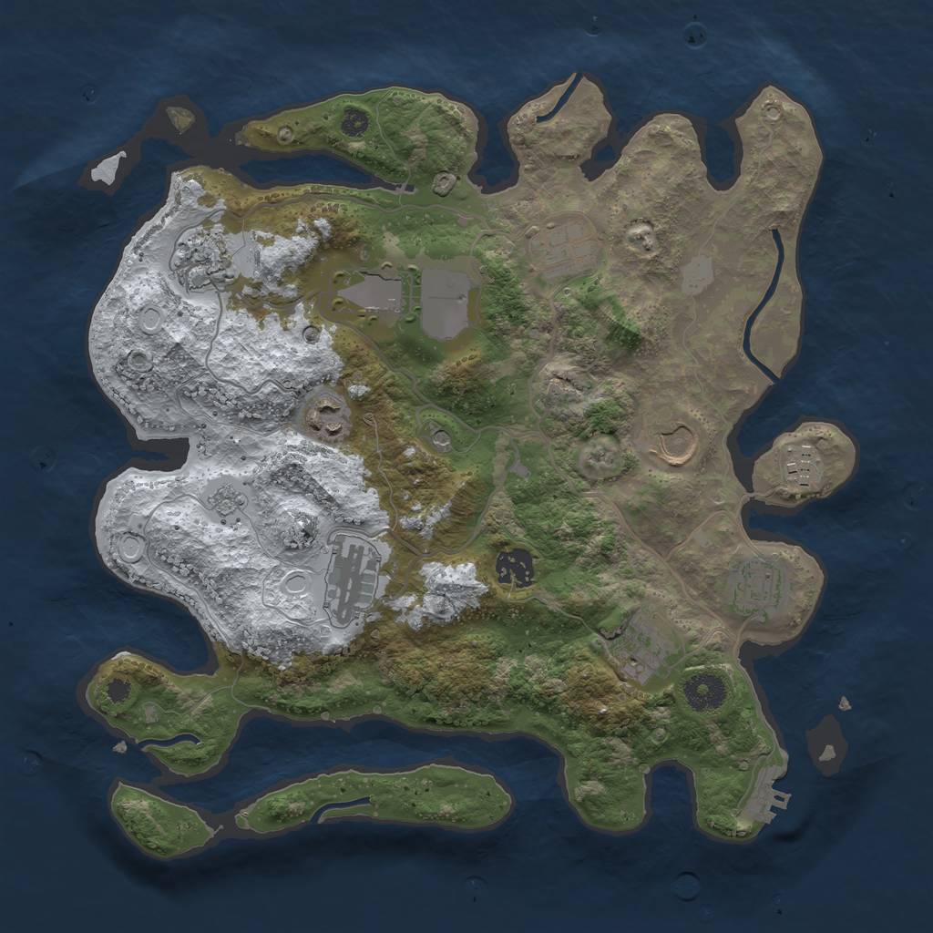 Rust Map: Procedural Map, Size: 3500, Seed: 20008456, 18 Monuments