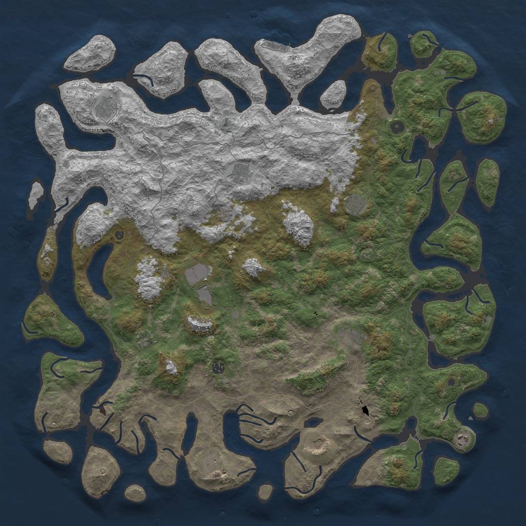 Rust Map: Procedural Map, Size: 6000, Seed: 230148351, 15 Monuments