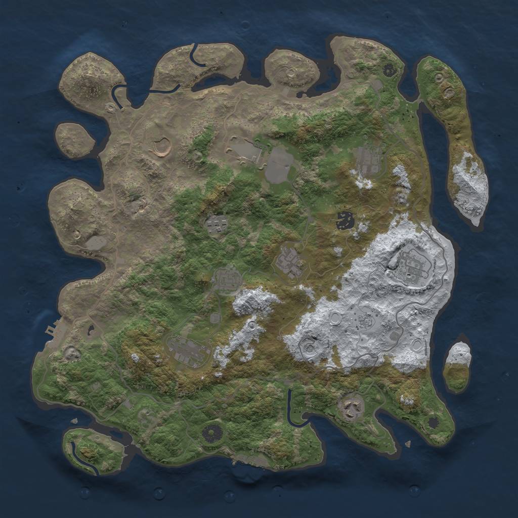 Rust Map: Procedural Map, Size: 4000, Seed: 405808, 19 Monuments