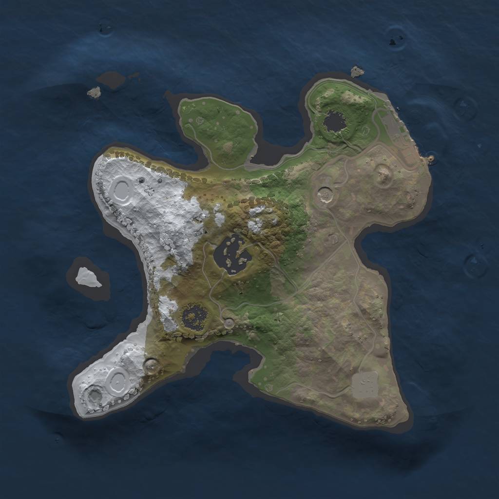 Rust Map: Procedural Map, Size: 2000, Seed: 1881906729, 8 Monuments