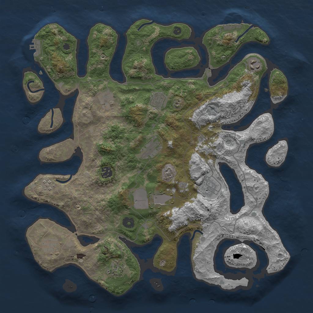 Rust Map: Procedural Map, Size: 4000, Seed: 254317292, 15 Monuments