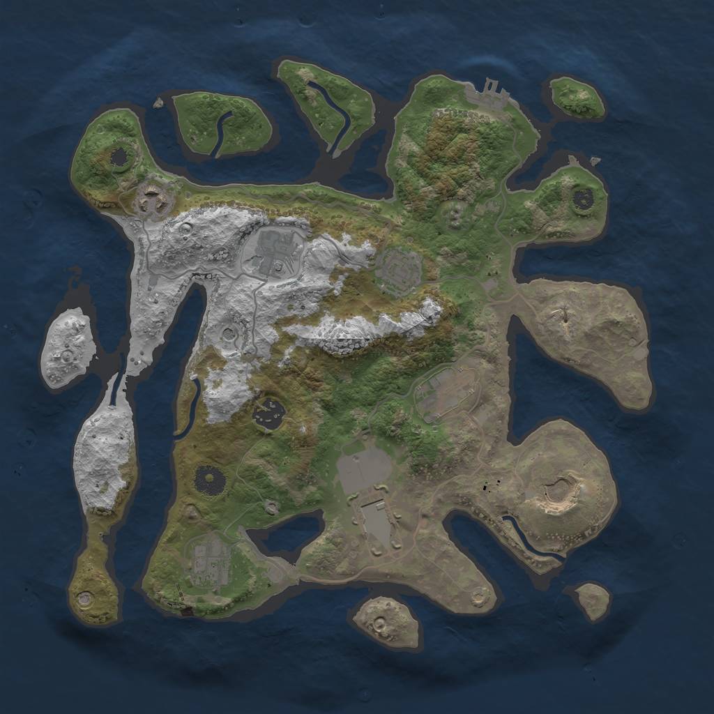 Rust Map: Procedural Map, Size: 3500, Seed: 340270, 12 Monuments