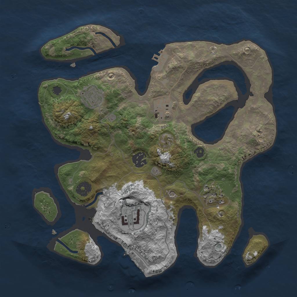 Rust Map: Procedural Map, Size: 3000, Seed: 1115896874, 10 Monuments