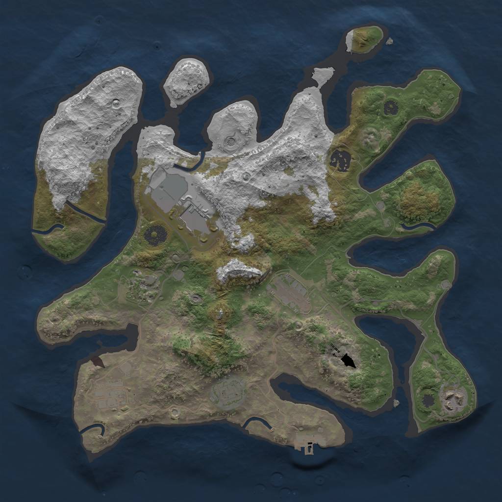 Rust Map: Procedural Map, Size: 3500, Seed: 226272, 11 Monuments