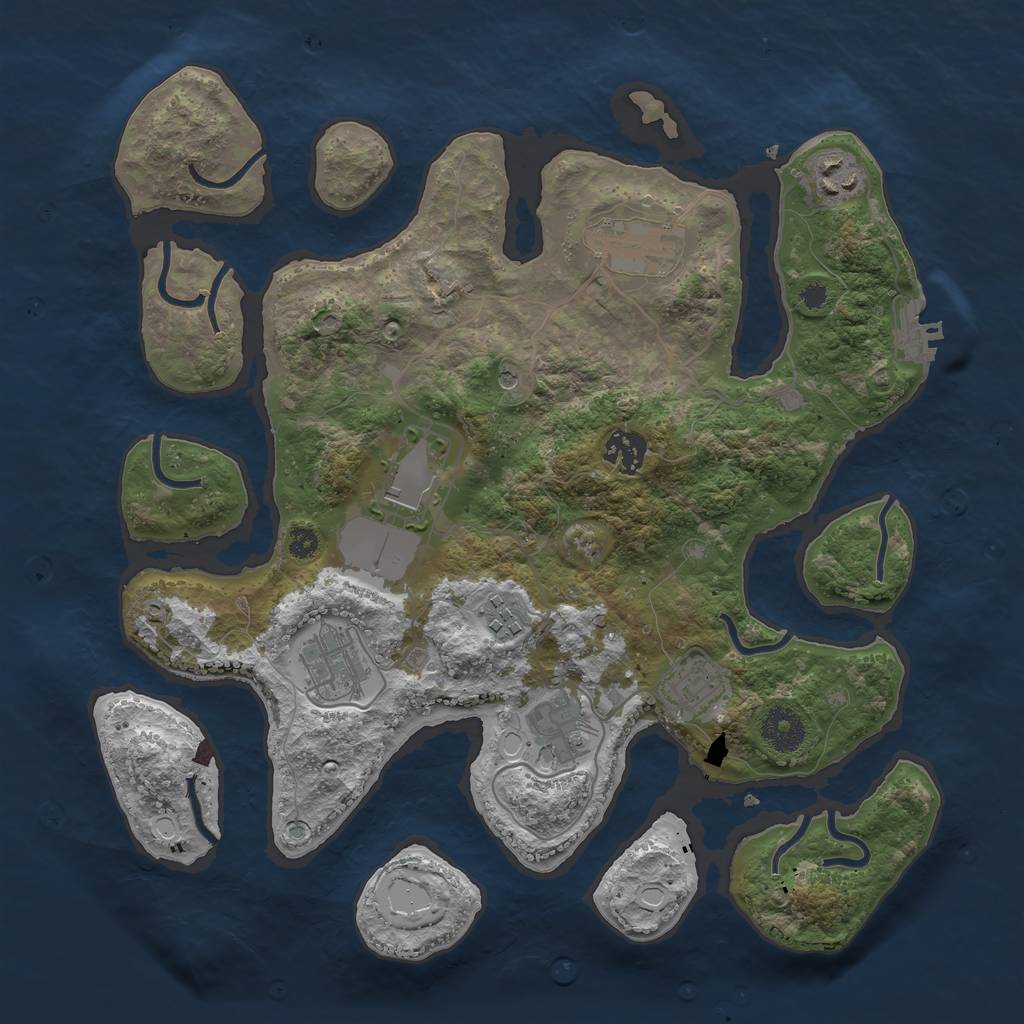 Rust Map: Procedural Map, Size: 3500, Seed: 878330, 15 Monuments