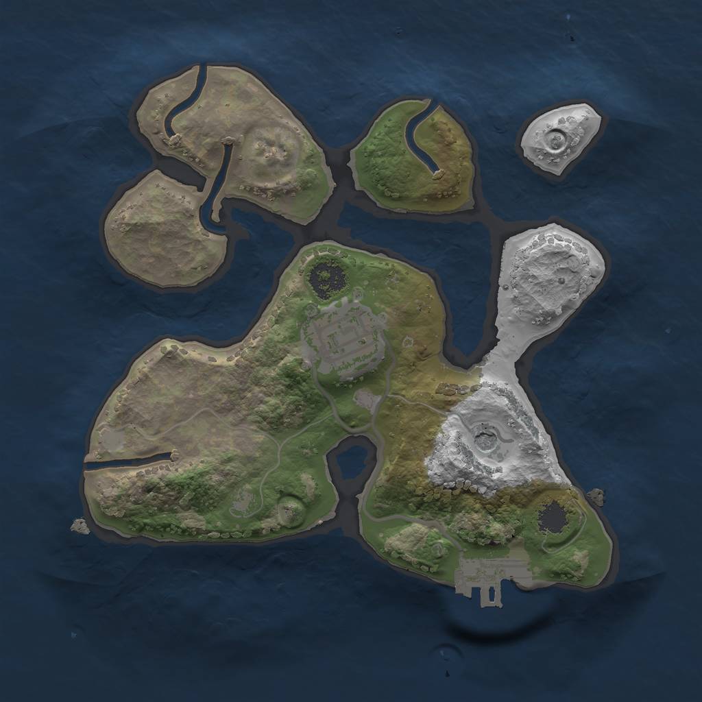 Rust Map: Procedural Map, Size: 2000, Seed: 84384749, 5 Monuments