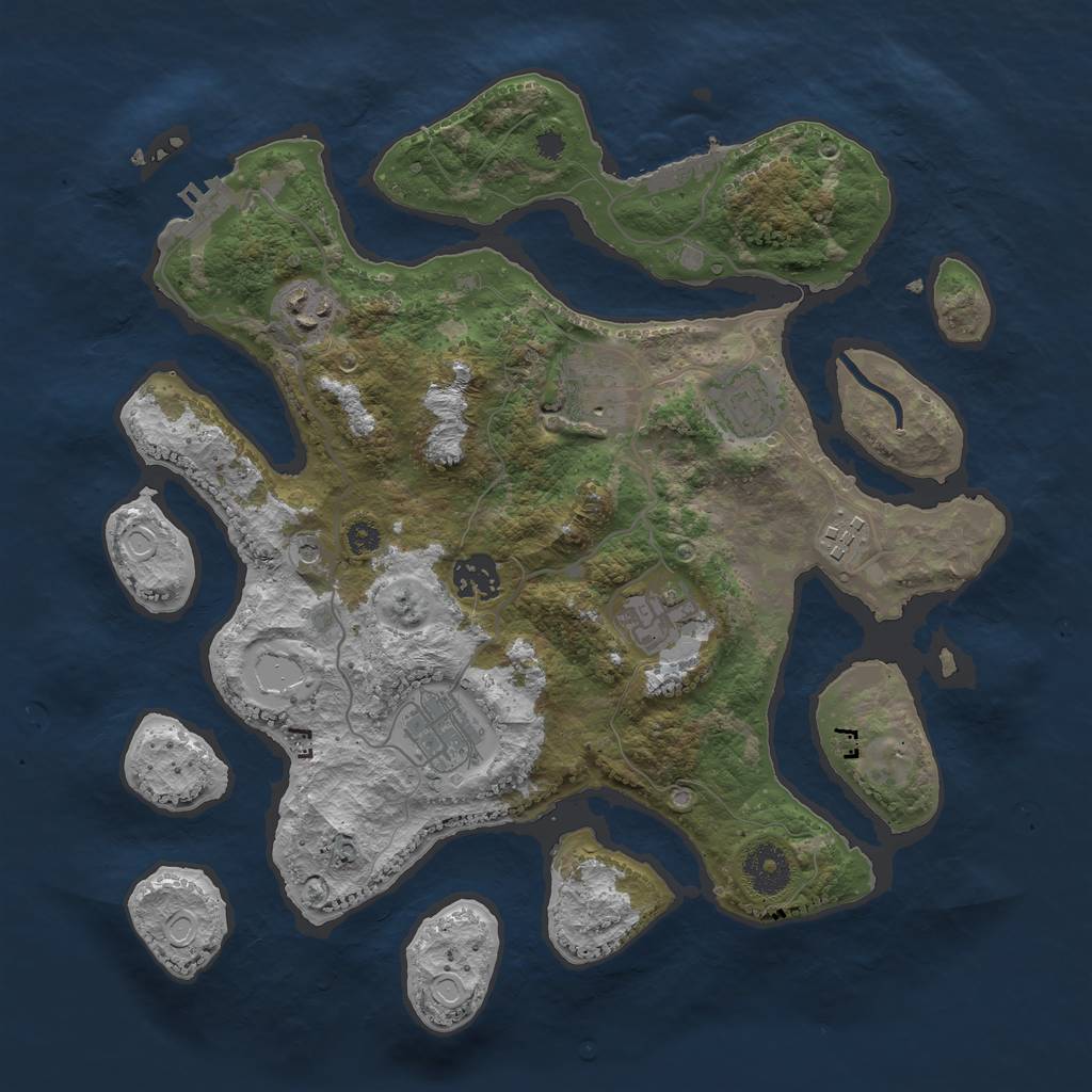 Rust Map: Procedural Map, Size: 3400, Seed: 8351, 15 Monuments