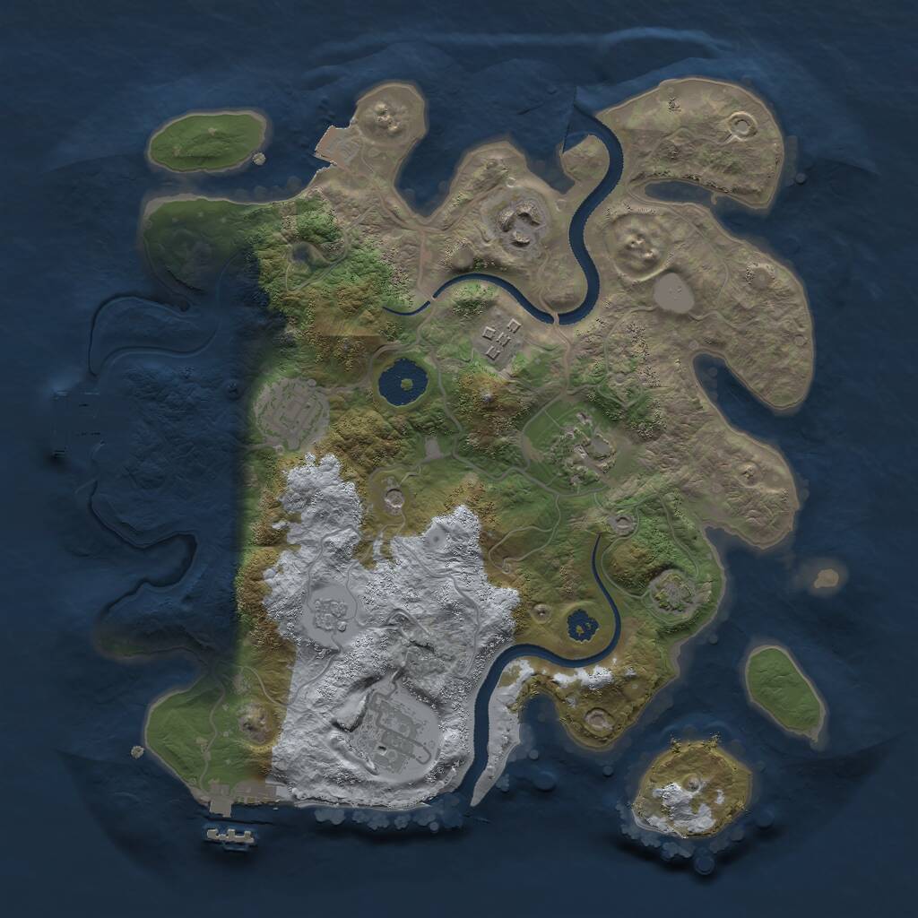 Rust Map: Procedural Map, Size: 3000, Seed: 1325463038, 11 Monuments