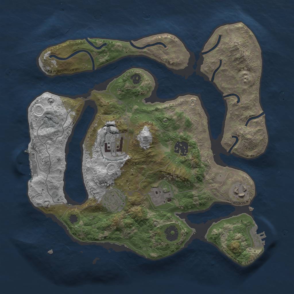 Rust Map: Procedural Map, Size: 3000, Seed: 12558994, 12 Monuments