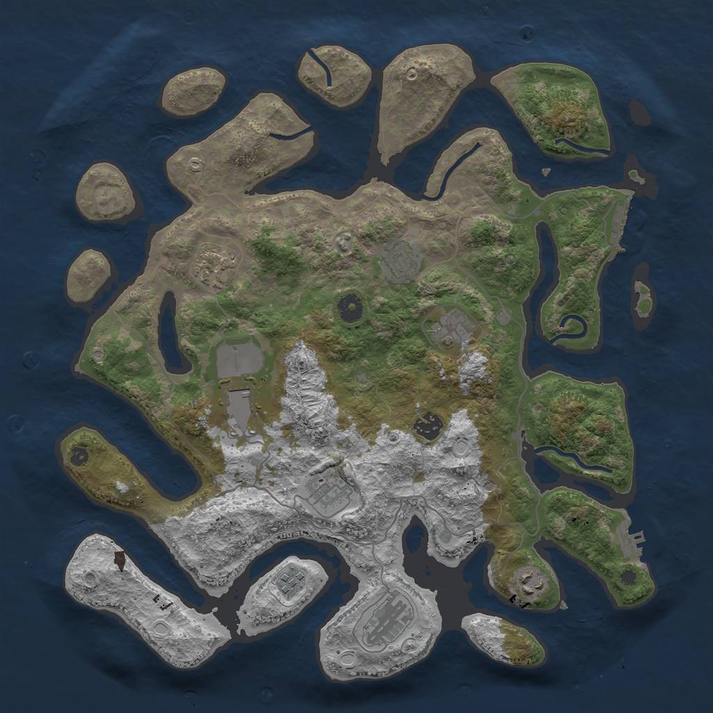 Rust Map: Procedural Map, Size: 4000, Seed: 215844, 20 Monuments
