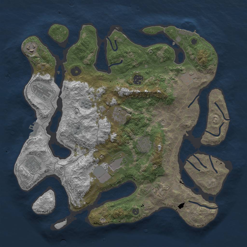 Rust Map: Procedural Map, Size: 3750, Seed: 481216265, 15 Monuments