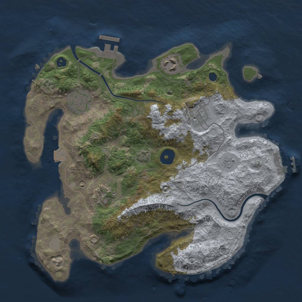 Rust Map: Procedural Map, Size: 3000, Seed: 918553469, 9 Monuments