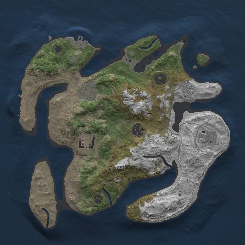 Rust Map: Procedural Map, Size: 3000, Seed: 918553469, 13 Monuments