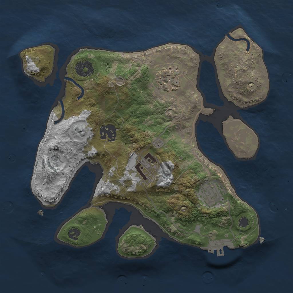 Rust Map: Procedural Map, Size: 2500, Seed: 300166666, 8 Monuments