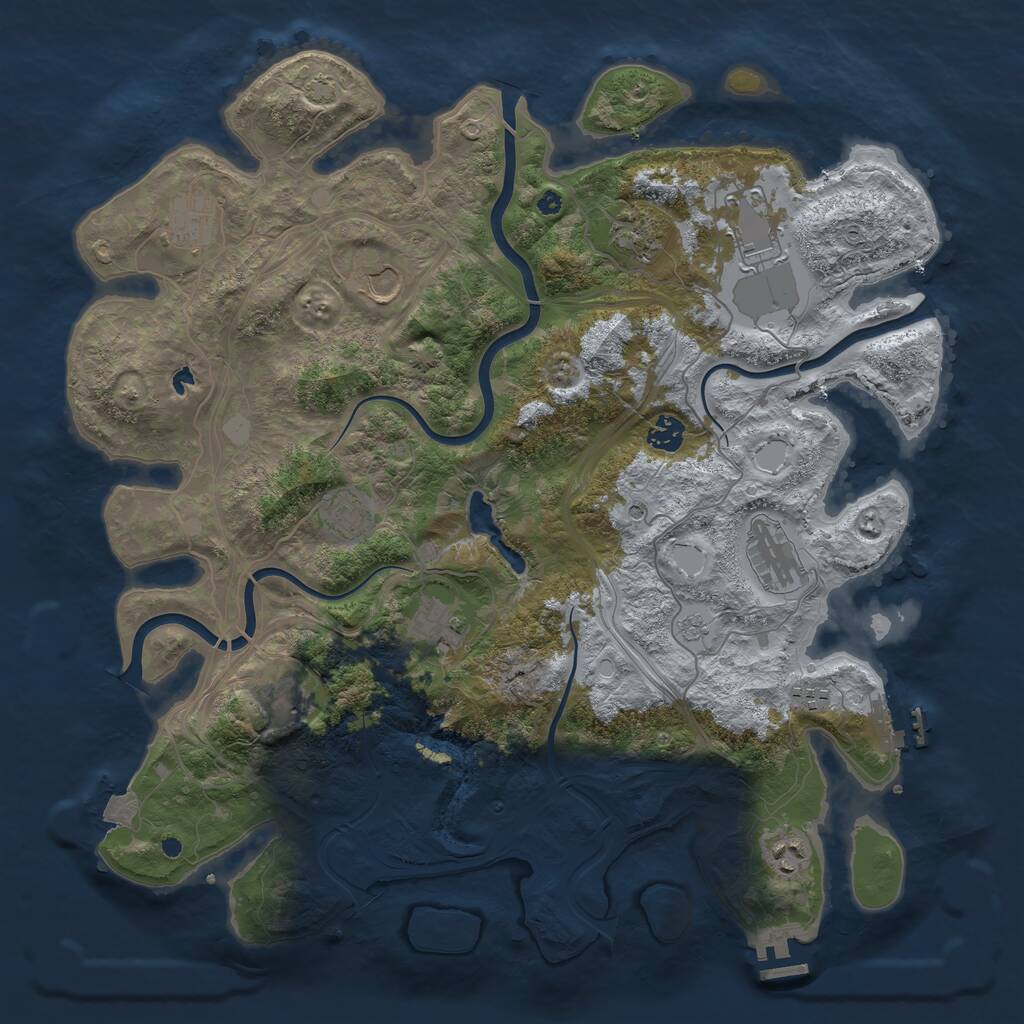 Rust Map: Procedural Map, Size: 4250, Seed: 845595, 17 Monuments