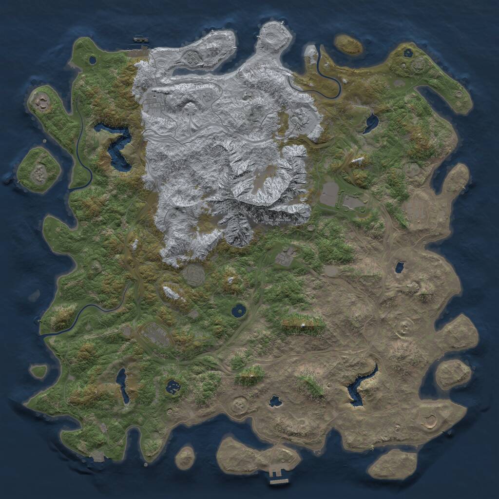Rust Map: Procedural Map, Size: 5500, Seed: 72713377, 17 Monuments