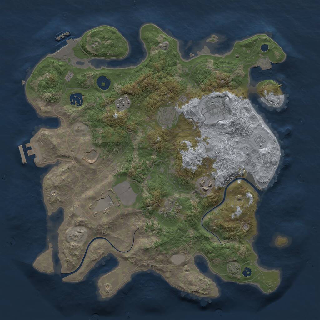 Rust Map: Procedural Map, Size: 3500, Seed: 1839803, 13 Monuments