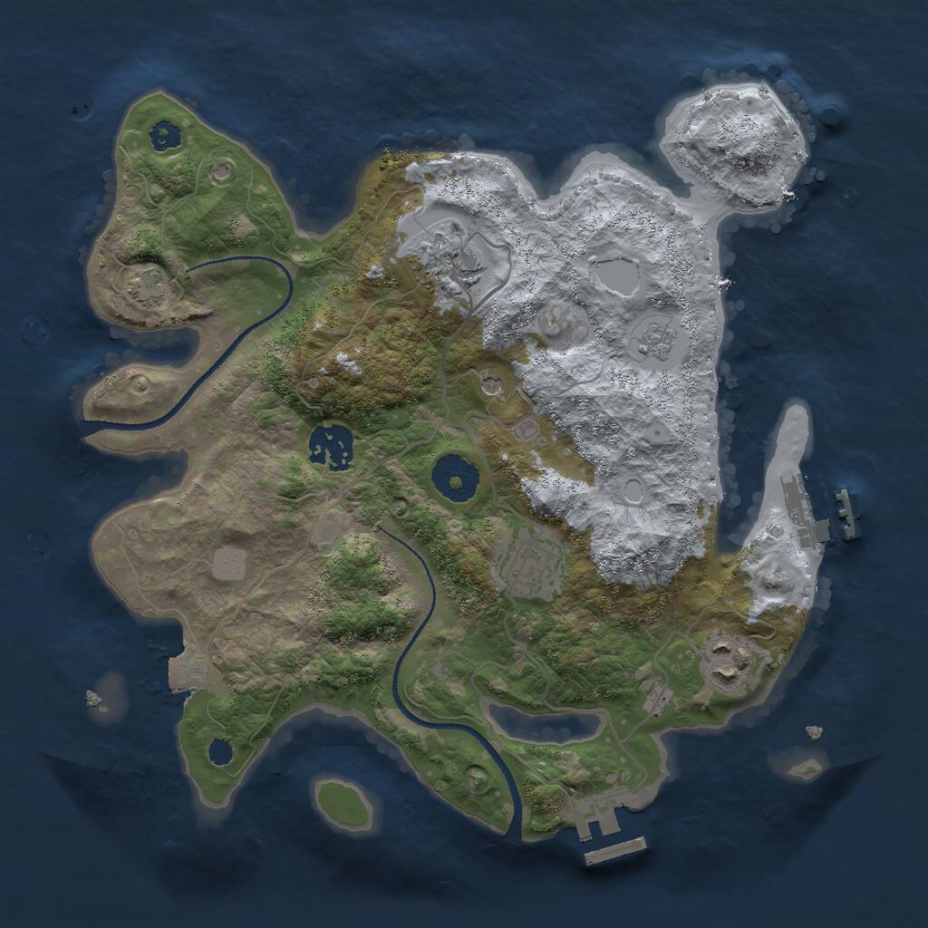 Rust Map: Procedural Map, Size: 3000, Seed: 1404018974, 10 Monuments