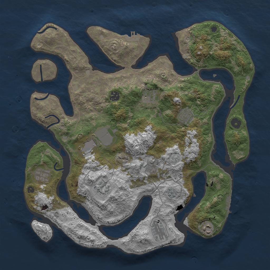 Rust Map: Procedural Map, Size: 4000, Seed: 1261394346, 15 Monuments