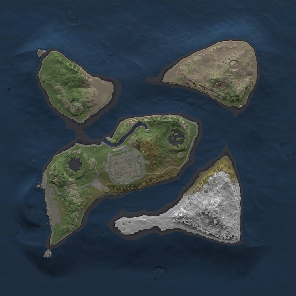 Rust Map: Procedural Map, Size: 1800, Seed: 453, 4 Monuments