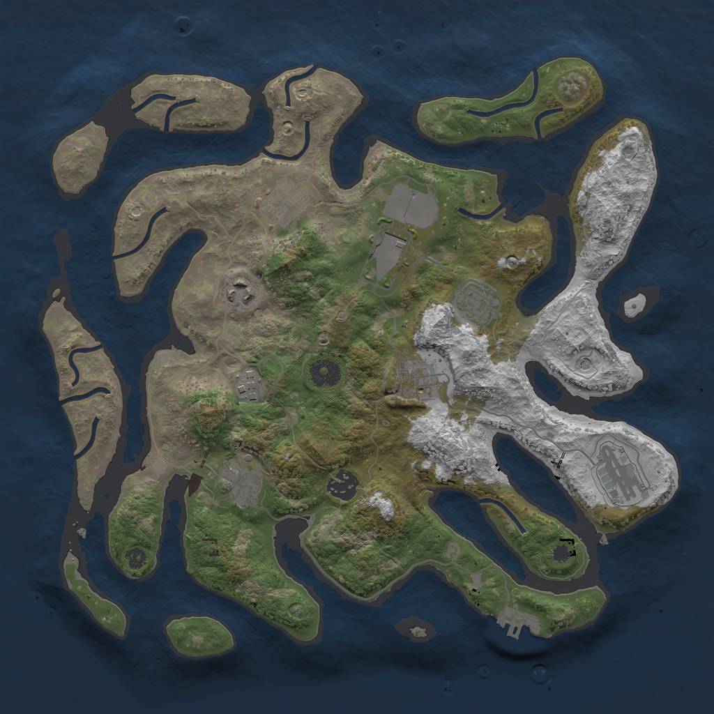 Rust Map: Procedural Map, Size: 3600, Seed: 789, 13 Monuments