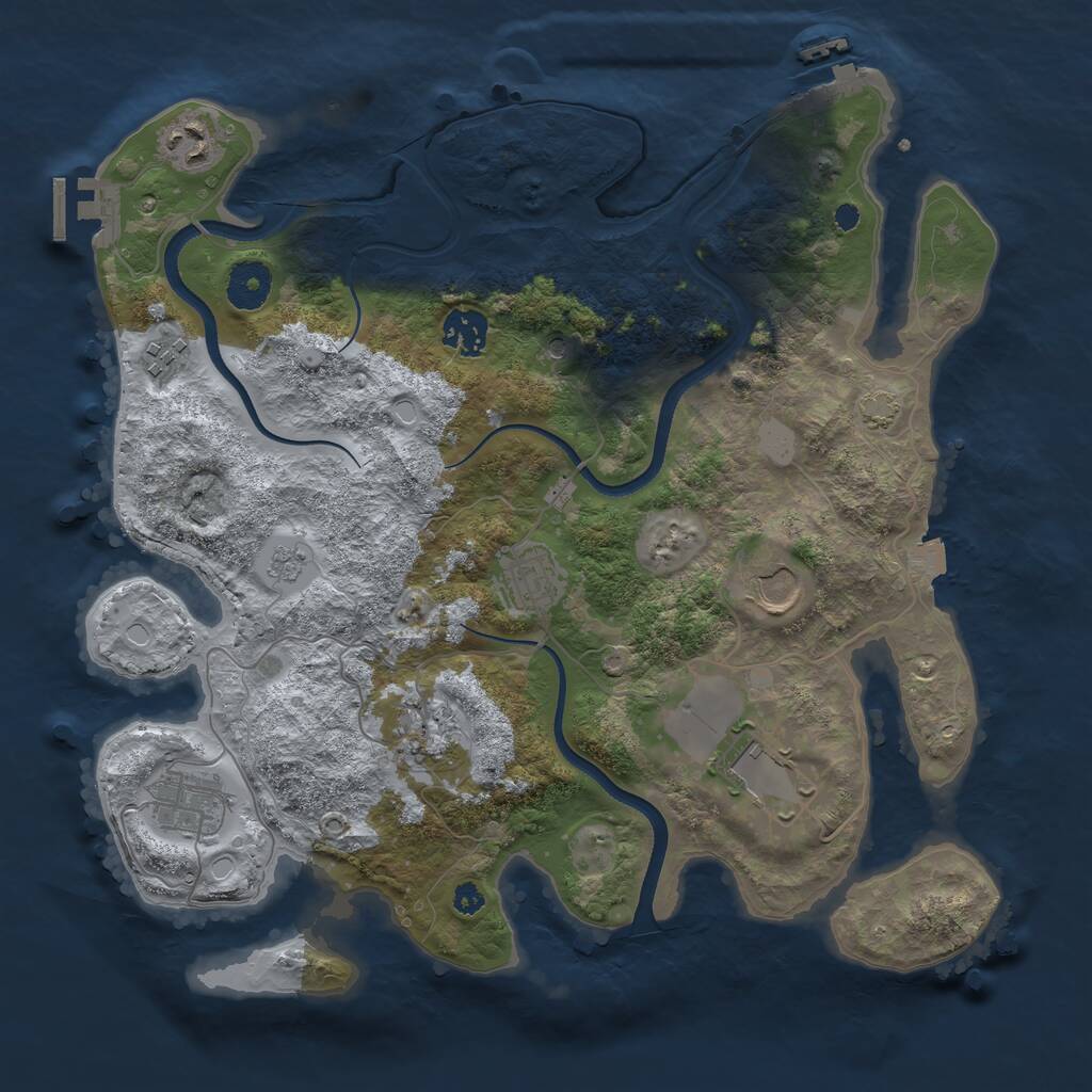 Rust Map: Procedural Map, Size: 3500, Seed: 2561846, 14 Monuments