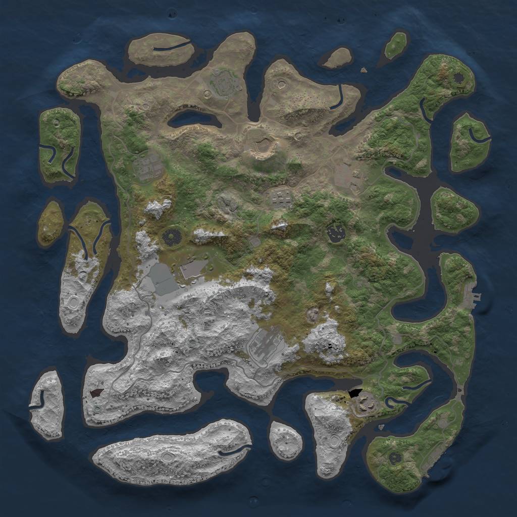 Rust Map: Procedural Map, Size: 4250, Seed: 399445, 17 Monuments