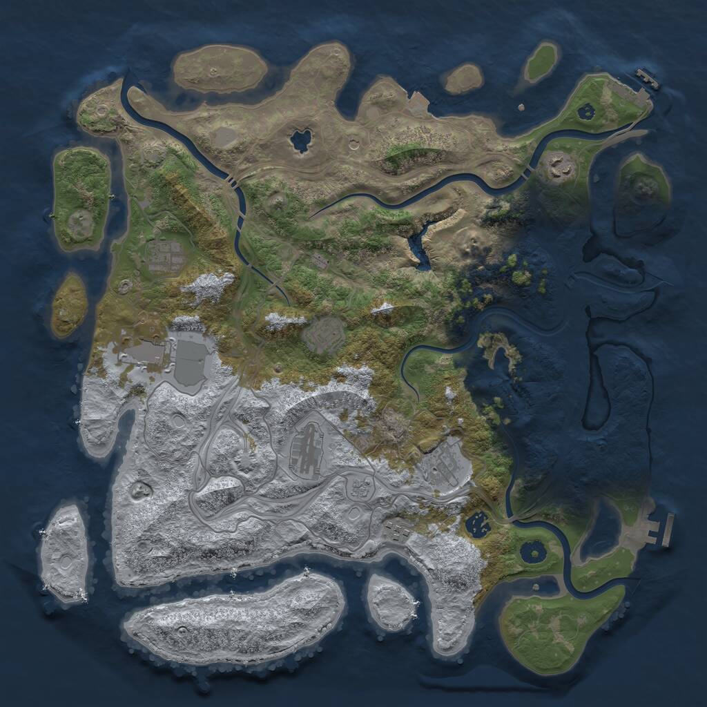 Rust Map: Procedural Map, Size: 4250, Seed: 399445, 14 Monuments