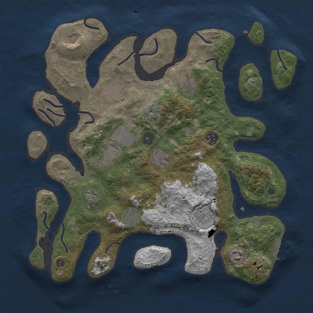 Rust Map: Procedural Map, Size: 3750, Seed: 1518381545, 14 Monuments