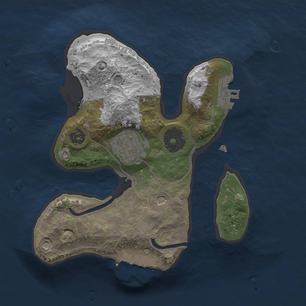 Rust Map: Procedural Map, Size: 2000, Seed: 15950739, 6 Monuments