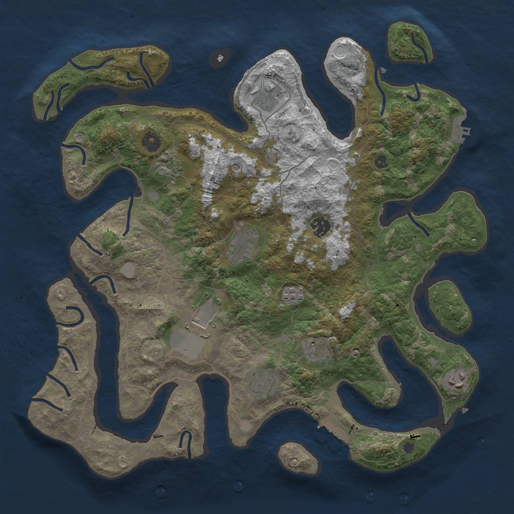 Rust Map: Procedural Map, Size: 4000, Seed: 66143311, 17 Monuments