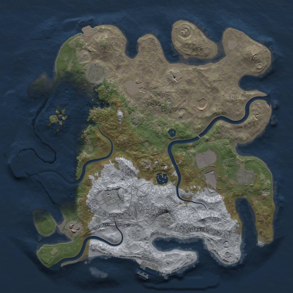 Rust Map: Procedural Map, Size: 3700, Seed: 1149950212, 15 Monuments