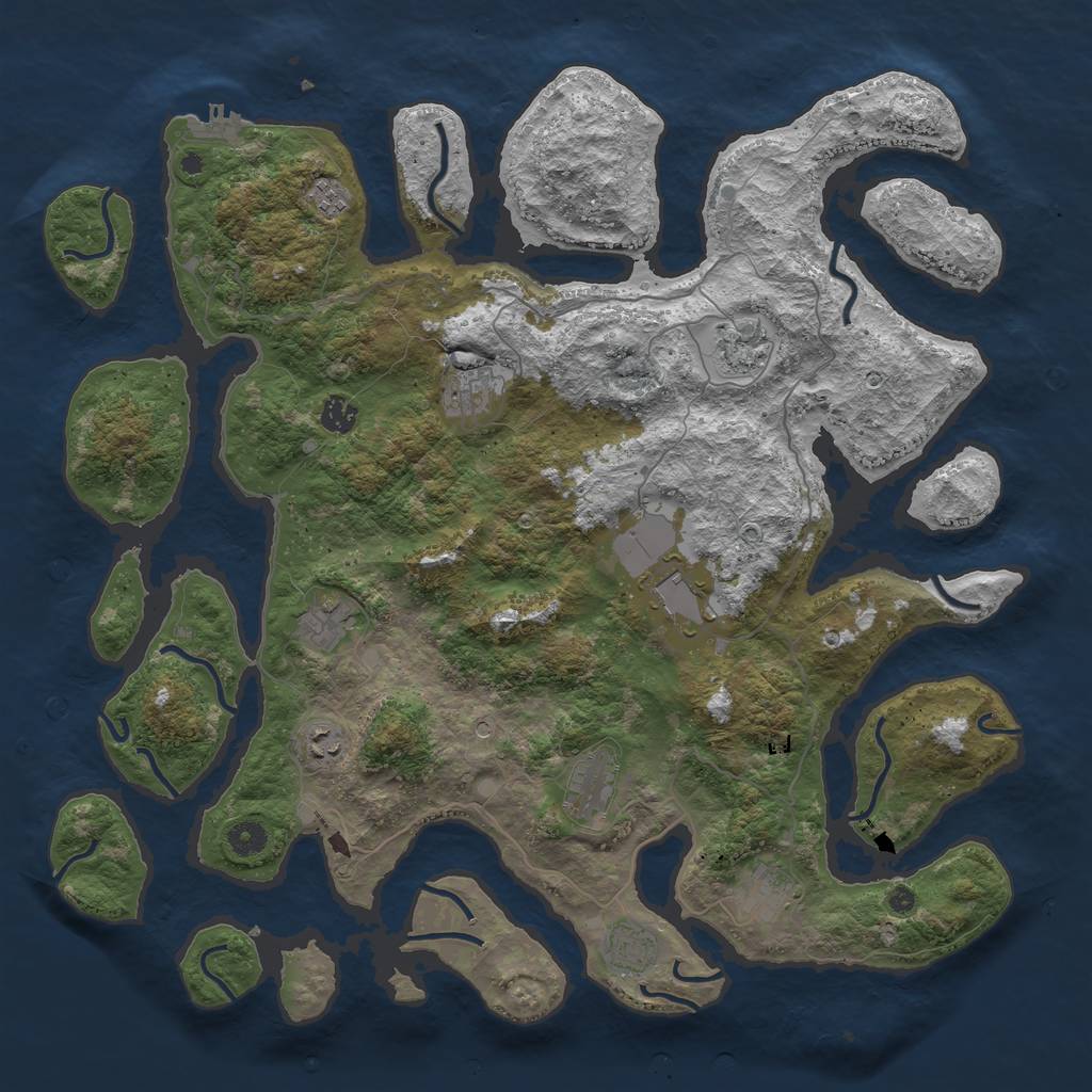Rust Map: Procedural Map, Size: 4500, Seed: 420430, 14 Monuments