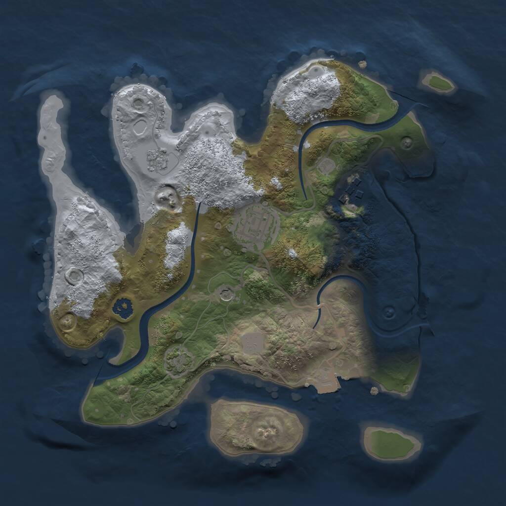 Rust Map: Procedural Map, Size: 2500, Seed: 815330981, 6 Monuments