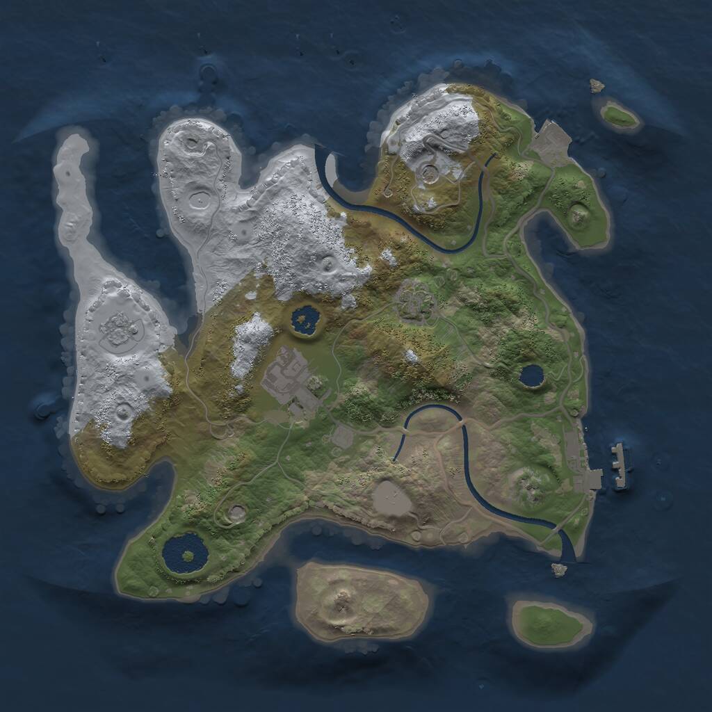 Rust Map: Procedural Map, Size: 2500, Seed: 815330981, 6 Monuments