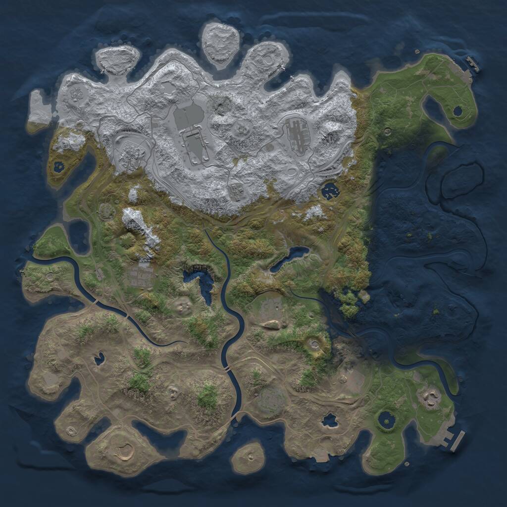 Rust Map: Procedural Map, Size: 4500, Seed: 1939735534, 17 Monuments