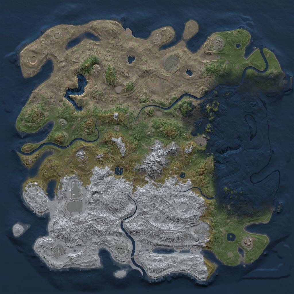 Rust Map: Procedural Map, Size: 5000, Seed: 50977, 17 Monuments